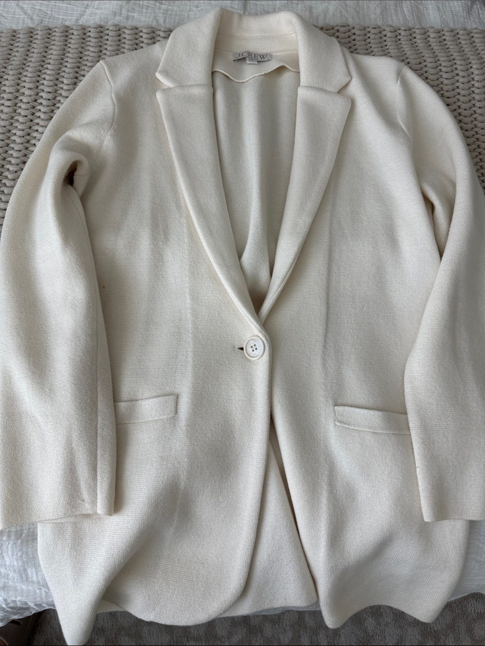 J. Crew Ivory Single-Button Blazer